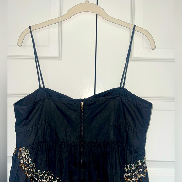 Ulla Johnson Black Midi Dress with Gold Accents - Picture 6 of 10